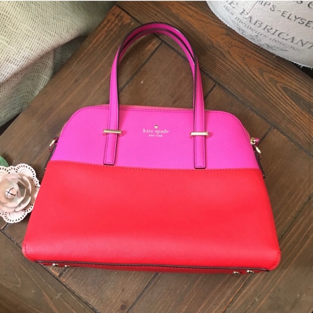 Kate Spade Cedar Street Maise Satchel Pink & Red